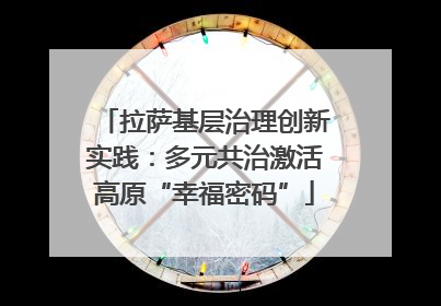 拉萨基层治理创新实践：多元共治激活高原“幸福密码”